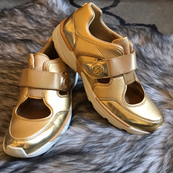 mk gold sneakers